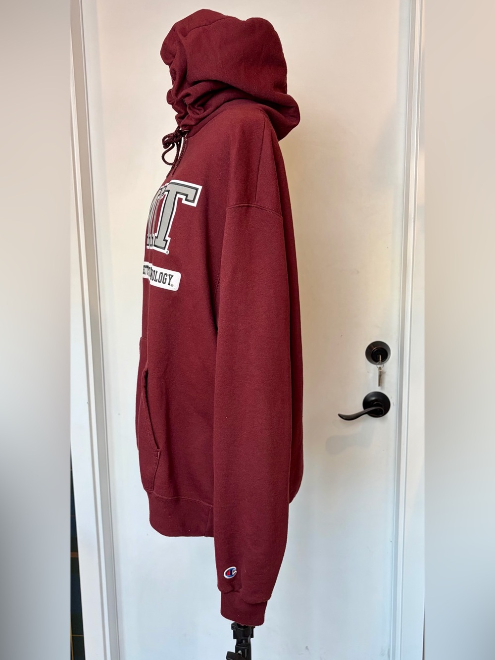 Champion MIT Maroon Pullover Hooded Sweatshirt, Men’s L, EUC - Picture 4 of 6
